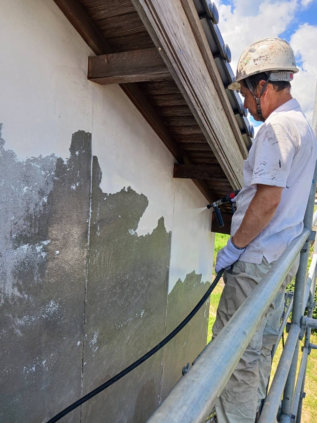 洗浄下地処理の様子1